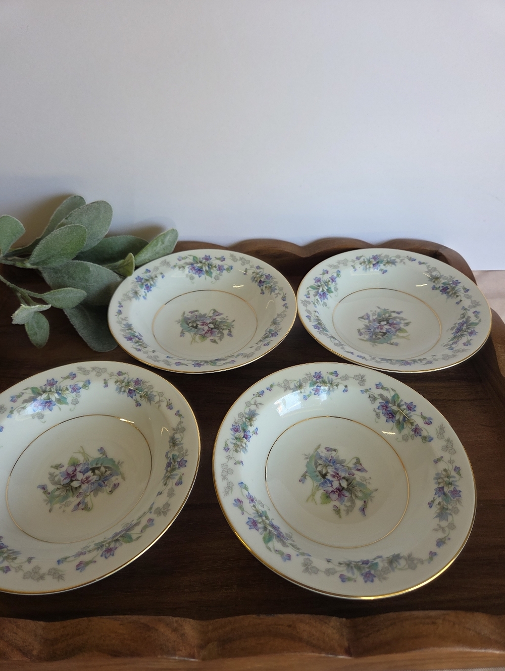 Vintage Noritake Violette Floral Berry/Dessert Bowls (Set Of 4)